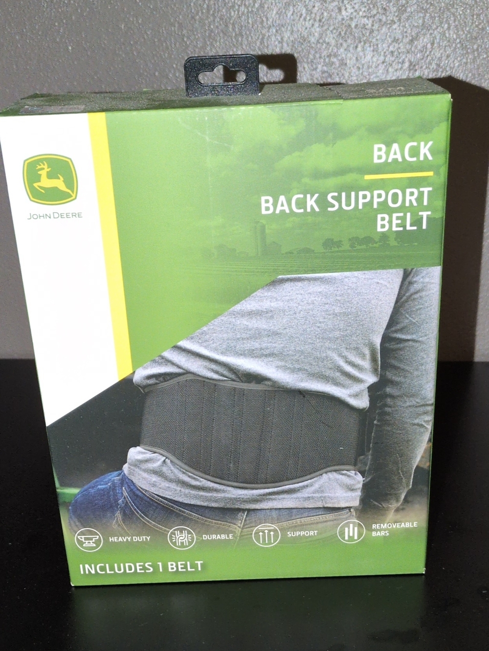 John Deere Green and Black Back Support Belt